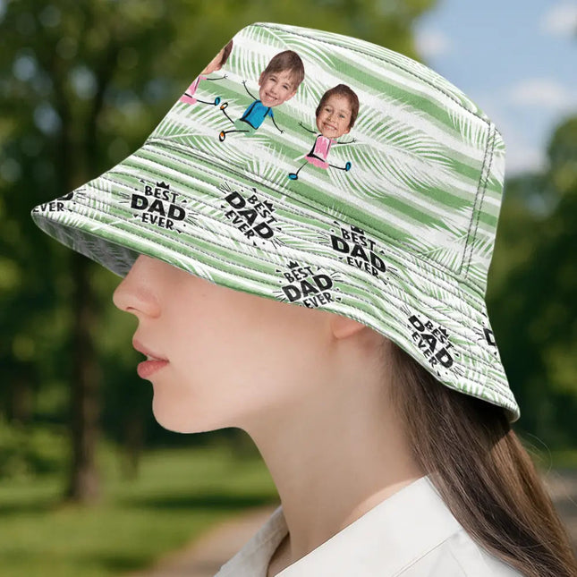 Custom Photo Best Dad Grandpa Ever - Personalized Bucket Hat