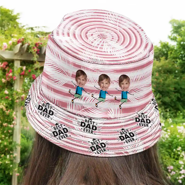 Custom Photo Best Dad Grandpa Ever - Personalized Bucket Hat
