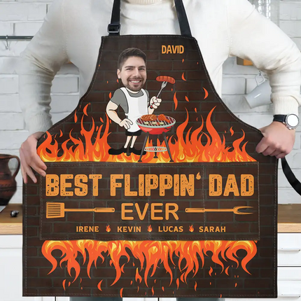 Custom Photo Best Flippin Dad Ever - Personalized Apron