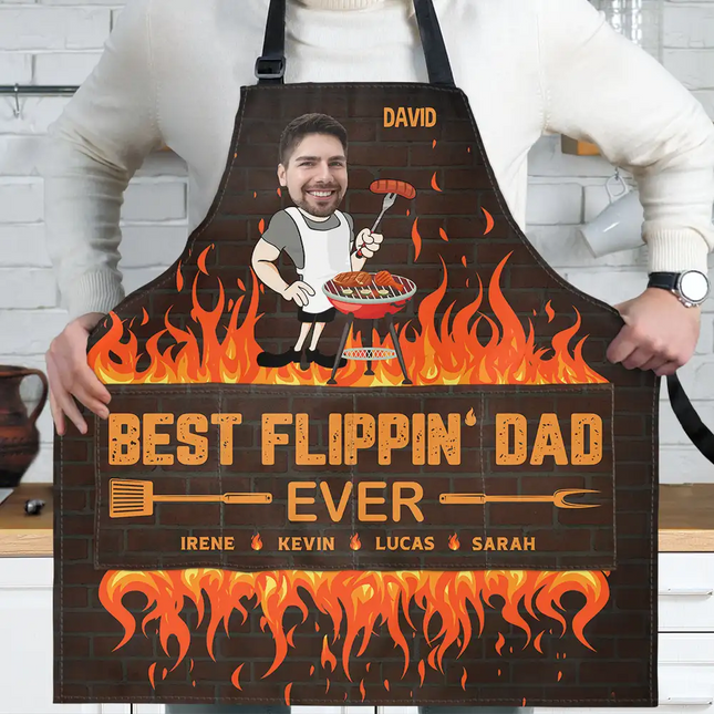 Custom Photo Best Flippin Dad Ever - Personalized Apron