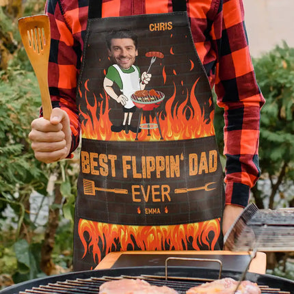 Custom Photo Best Flippin Dad Ever - Personalized Apron