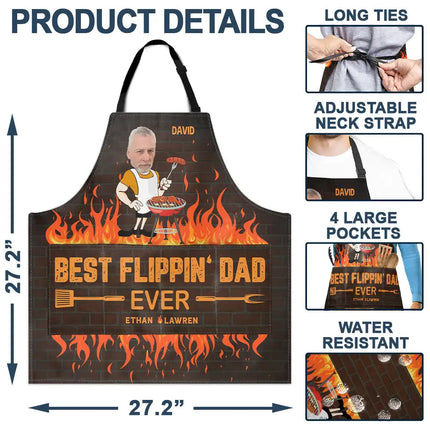 Custom Photo Best Flippin Dad Ever - Personalized Apron