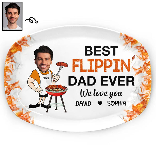 Custom Photo Best Flippin Dad Ever - Personalized Plate