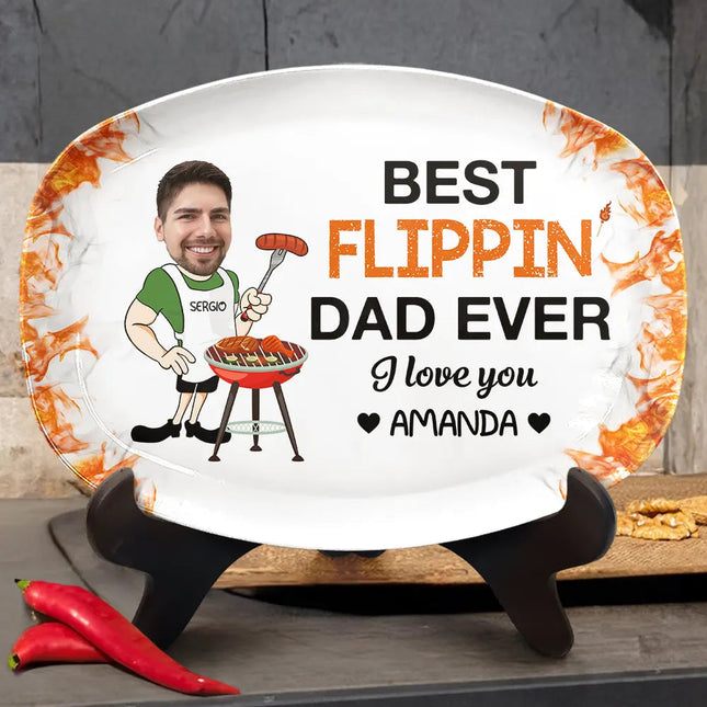 Custom Photo Best Flippin Dad Ever - Personalized Plate