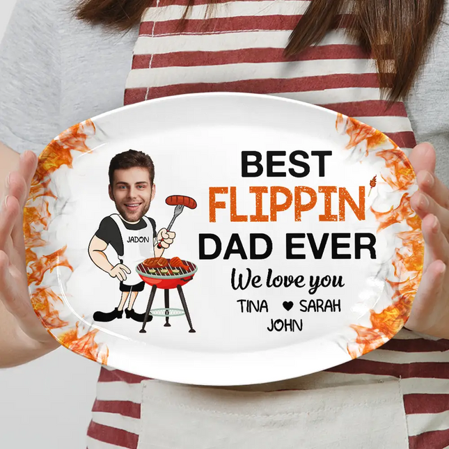 Custom Photo Best Flippin Dad Ever - Personalized Plate