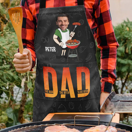 Custom Photo Dad The Man The Myth The Grill Master - Personalized Apron