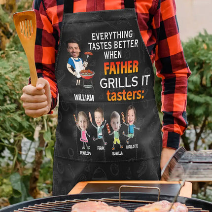 Everything Tastes Better When Daddy Grills It - Personalized Apron