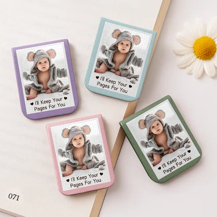 Custom Photo I'll Keep Your Pages For You - Personalized Leather Magnetic Bookmark