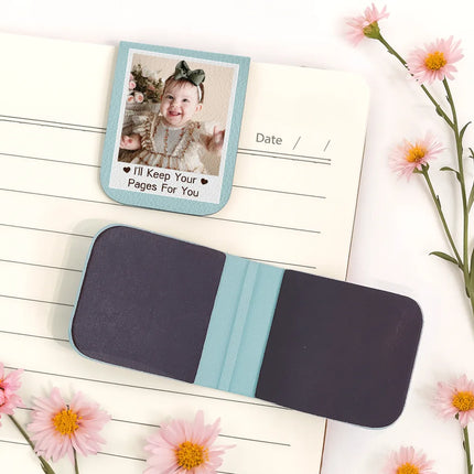 Custom Photo I'll Keep Your Pages For You - Personalized Leather Magnetic Bookmark