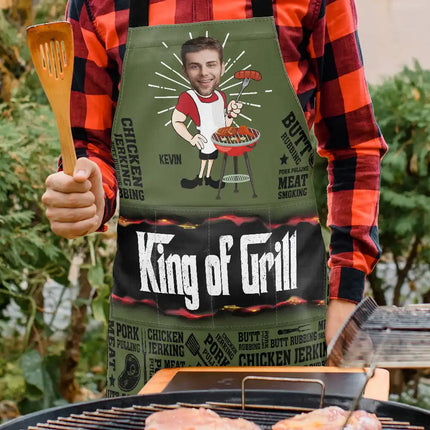 Custom Photo Meat Smoking Grillfather - Personalized Apron