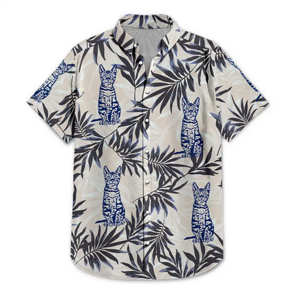 Custom Photo Pencil Drawing Palm Leaf Vacation Vibe - Personalized Hawaiian Shirt