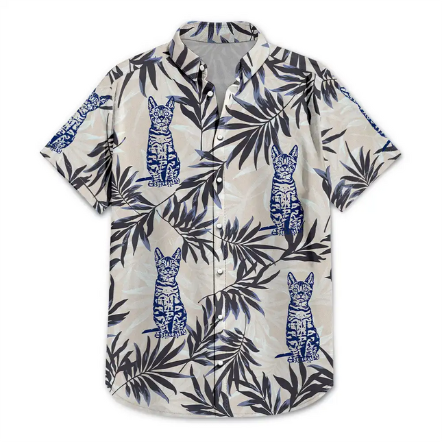 Custom Photo Pencil Drawing Palm Leaf Vacation Vibe - Personalized Hawaiian Shirt