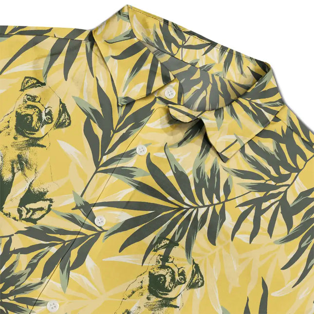 Custom Photo Pencil Drawing Palm Leaf Vacation Vibe - Personalized Hawaiian Shirt