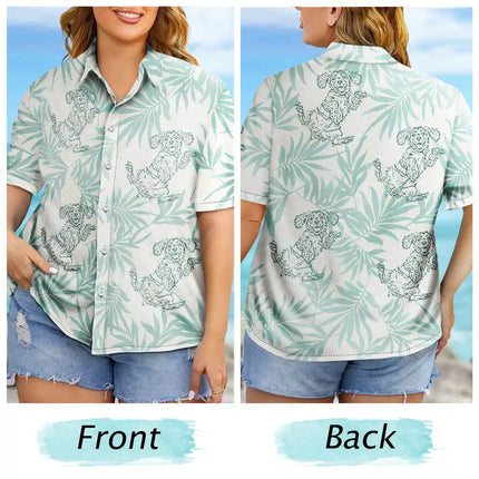 Custom Photo Pencil Drawing Palm Leaf Vacation Vibe - Personalized Hawaiian Shirt
