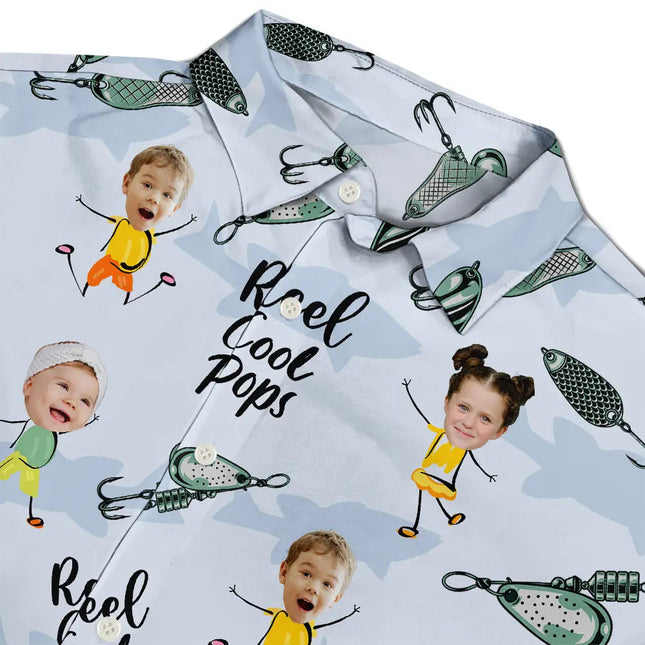Custom Photo Reel Cool Dad Dancing Kids - Personalized Hawaiian Shirt
