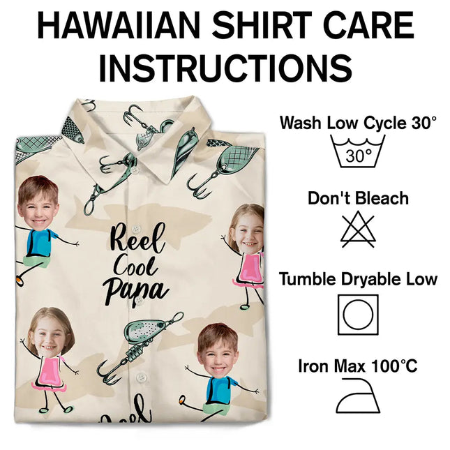 Custom Photo Reel Cool Dad Dancing Kids - Personalized Hawaiian Shirt