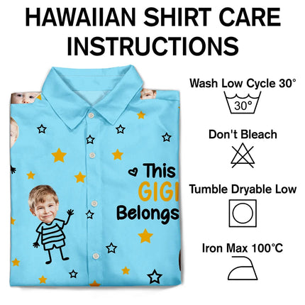 Custom Photo This Grandpa Grandma Dad Mom Belongs To Kids Pet - Personalized Hawaiian Shirt
