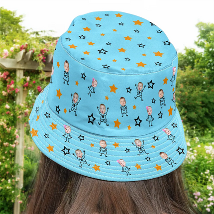 Custom Photo This Grandpa Grandma Dad Mom Belongs To Kids Pet - Personalized Bucket Hat