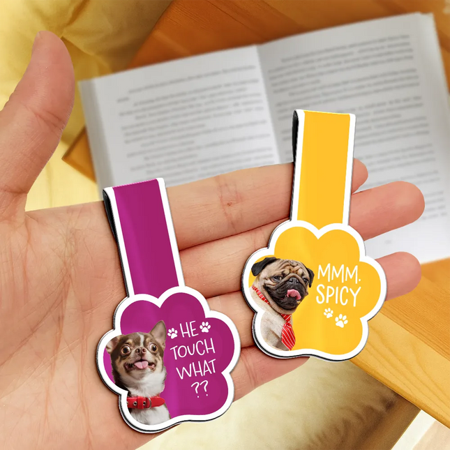 Custom Photo You Pawsed Here - Personalized Custom Shaped Magnetic Bookmark Clip