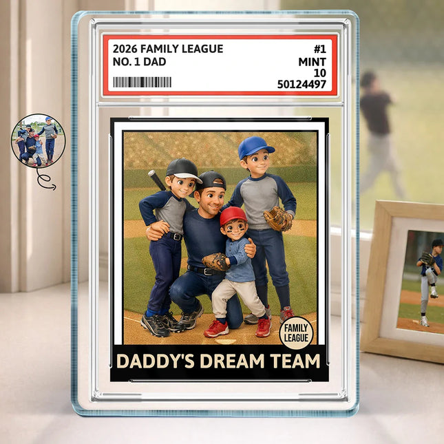 Toybox Figure Baseball Dream Team Family League Dad Grandpa - Personalized Acrylic Plaque