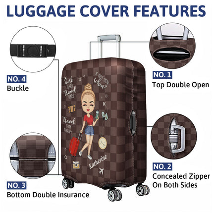Travel Is My Therapy - Personalized Luggage Cover