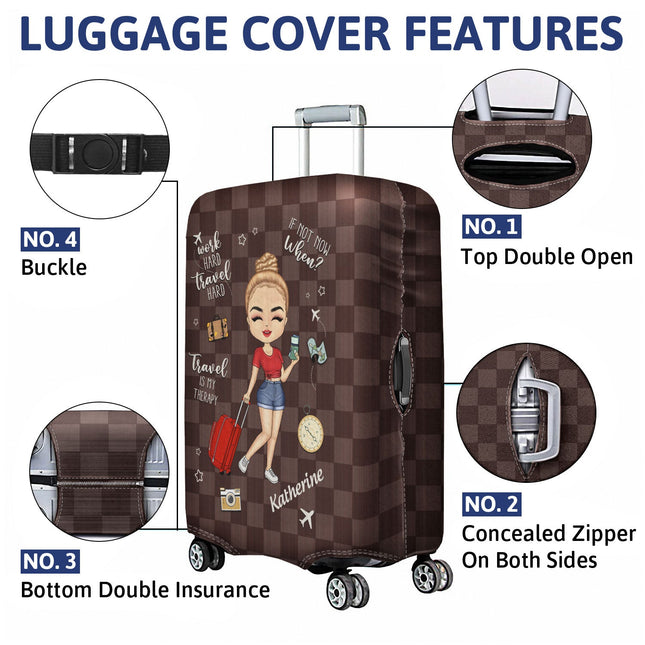 Travel Is My Therapy - Personalized Luggage Cover