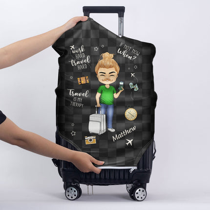 Travel Is My Therapy - Personalized Luggage Cover