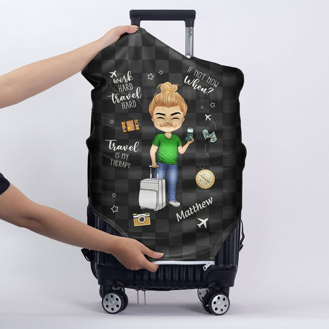 Travel Is My Therapy - Personalized Luggage Cover