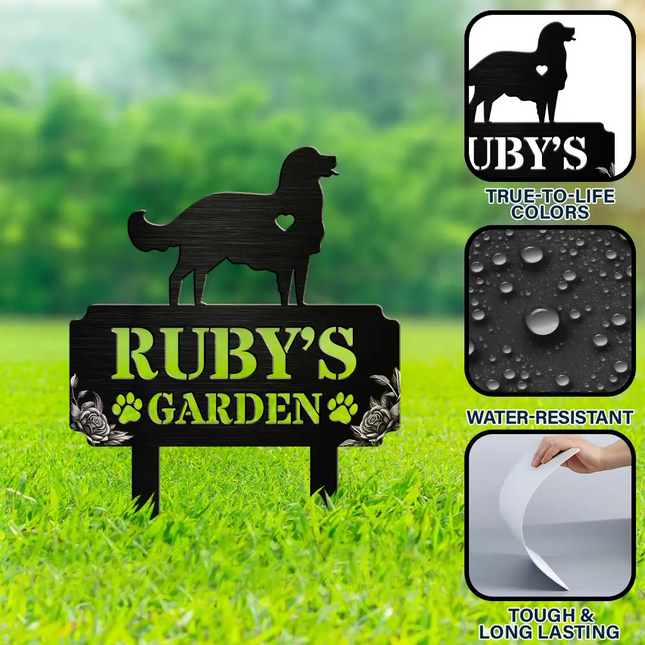 Dog Garden Memorial - Personalized Metal Garden Stake