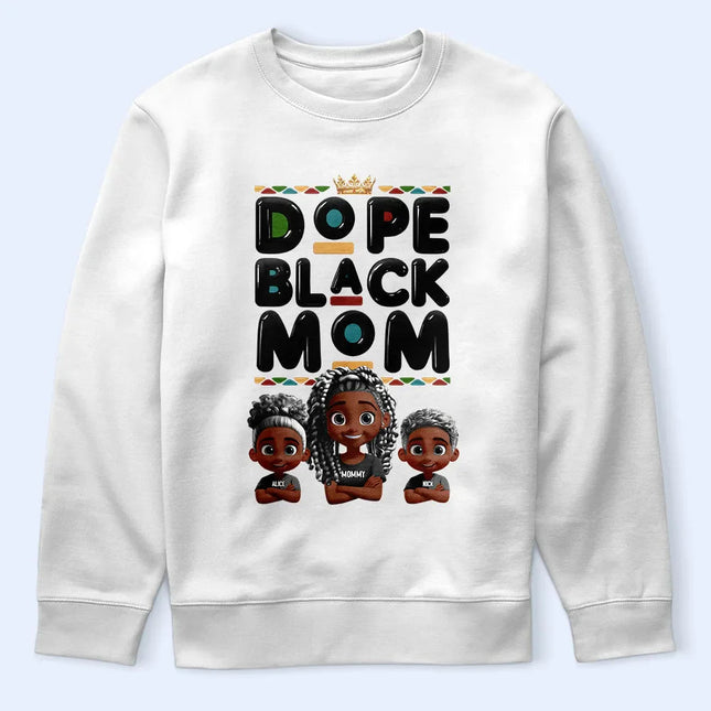 Dope Black Mom Funny Mama 3D Effect Cartoon - Personalized T Shirt