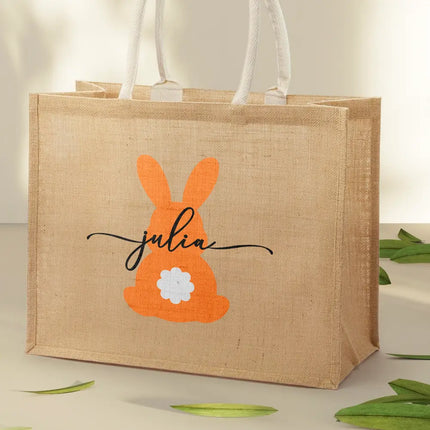 Easter Egg Hunt - Personalized Jute Beach Bag
