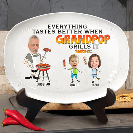 Everything Tastes Better When Daddy Grills It - Personalized Plate