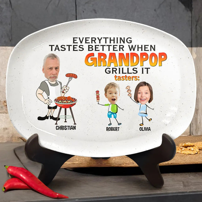 Everything Tastes Better When Daddy Grills It - Personalized Plate