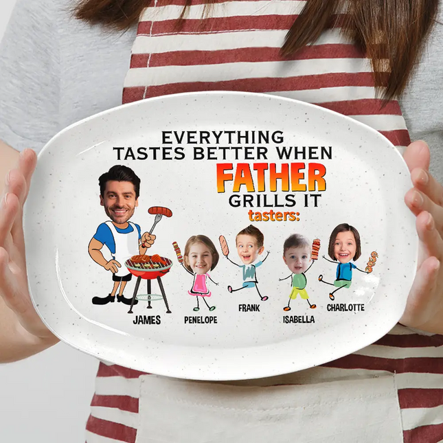Everything Tastes Better When Daddy Grills It - Personalized Plate