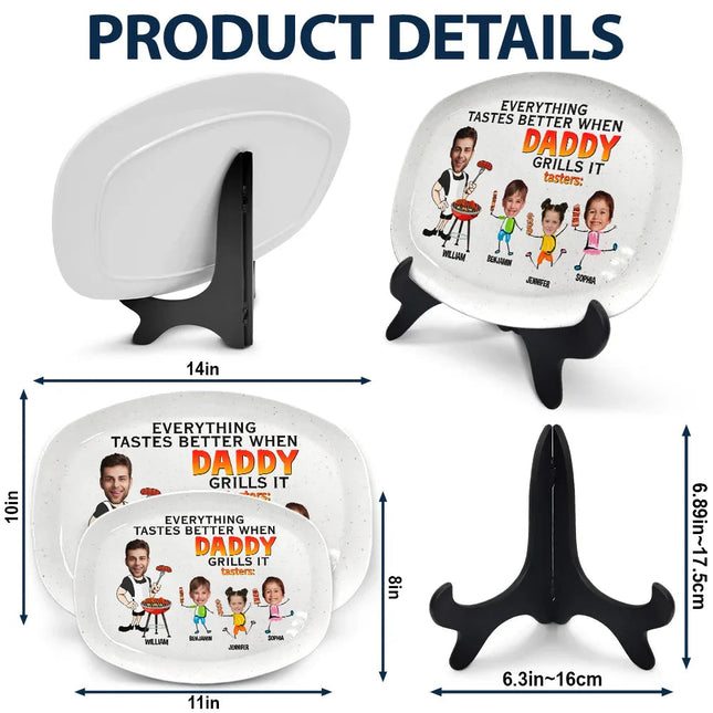 Everything Tastes Better When Daddy Grills It - Personalized Plate