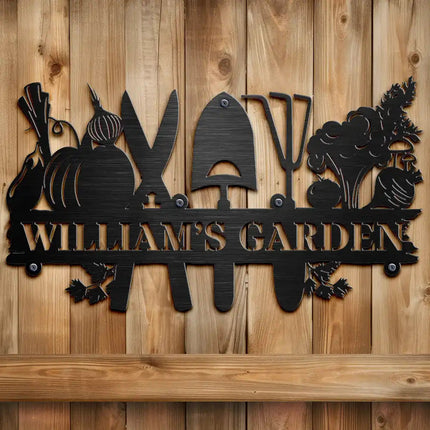 Flower Vegetable Garden - Personalized Cutout Metal Sign
