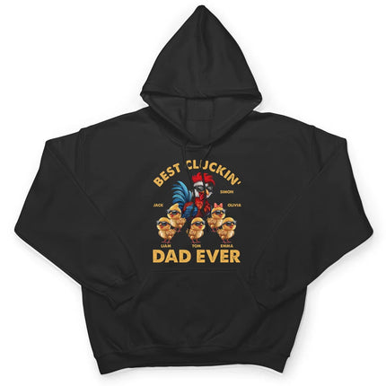Fun Chicken Rooster Best Cluckin' Dad Ever - Personalized T Shirt