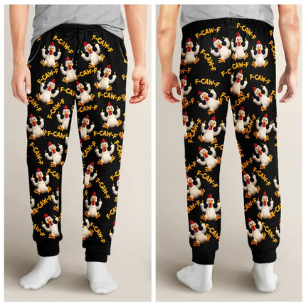 Funny Chicken Bird F Caw F - Personalized Pajama Pants