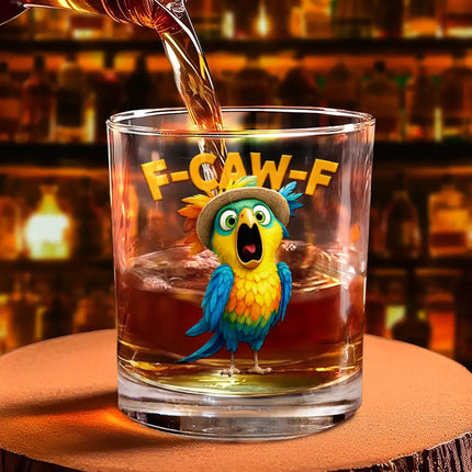 Funny Chicken F-Caw-F - Personalized Whiskey Glass