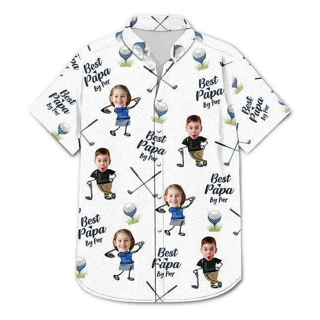 Custom Photo Golf Best Dad By Par - Personalized Hawaiian Shirt
