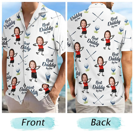 Custom Photo Golf Best Dad By Par - Personalized Hawaiian Shirt