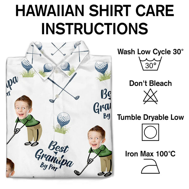 Custom Photo Golf Best Dad By Par - Personalized Hawaiian Shirt