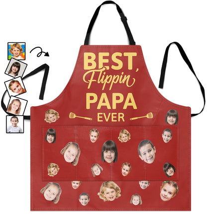 Custom Photo Best Flippin' Papa Ever - Personalized Apron