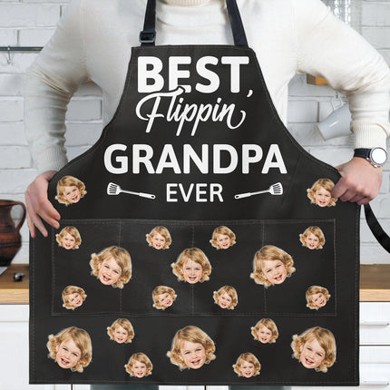Custom Photo Best Flippin' Papa Ever - Personalized Apron
