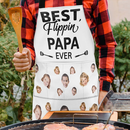 Custom Photo Best Flippin' Papa Ever - Personalized Apron