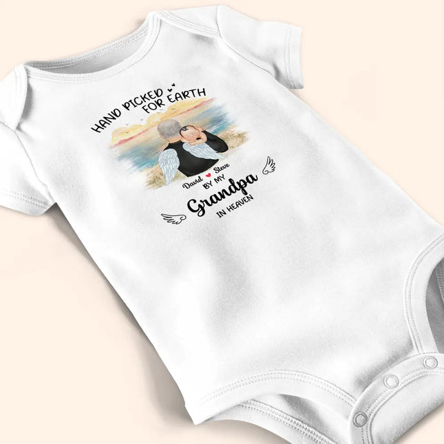 Hand Picked For Earth By My Grandpa Grandma - Personalized Baby Onesie