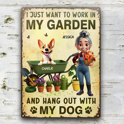 I Just Want To Work In My Garden - Personalized Classic Metal Signs