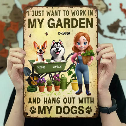 I Just Want To Work In My Garden - Personalized Classic Metal Signs