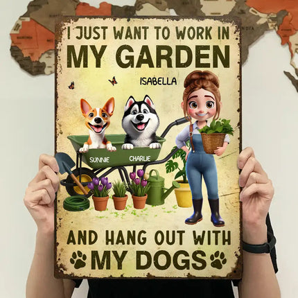I Just Want To Work In My Garden - Personalized Classic Metal Signs