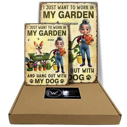 I Just Want To Work In My Garden - Personalized Classic Metal Signs